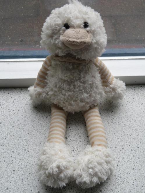 Eend met gestreepte armen en benen meet ca 36 cm, Kinderen en Baby's, Speelgoed | Knuffels en Pluche, Zo goed als nieuw, Eend