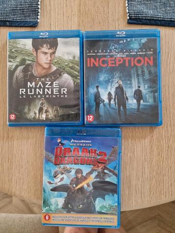 Maze Runner, Inception en How To Train Your Dragon 2 BluRay beschikbaar voor biedingen