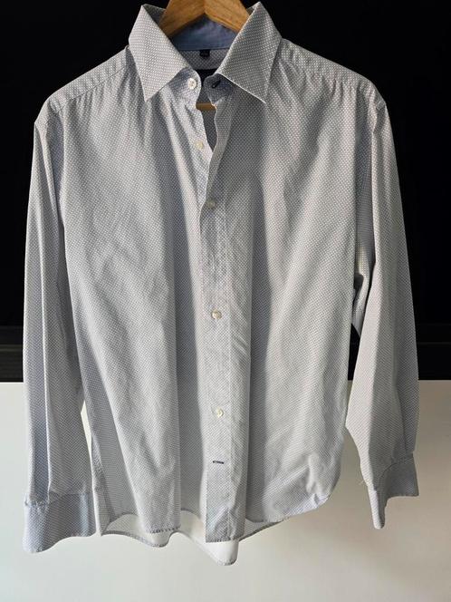 John Gabot overhemd mt 42, Kleding | Heren, Overhemden, Zo goed als nieuw, Halswijdte 41/42 (L), Blauw, Ophalen of Verzenden