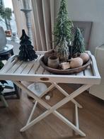 Houten bijzettafel butlertray, Ophalen, Zo goed als nieuw, Rond, Hout