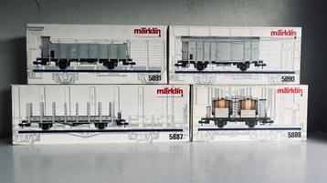 Marklin Spoor 1 5887 5889 5890 5891 SBB 4x Goederenwagon beschikbaar voor biedingen
