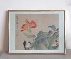 Prachtig schilderij zijde, Chinees / Japans vogel bloemen, Ophalen