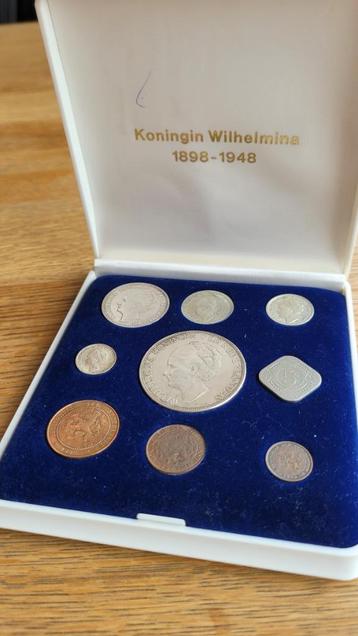 Munten tijdens Wilhelmina 1898-1948 (alle munten, 5x zilver) beschikbaar voor biedingen