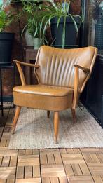 Vintage Bruine Fauteuil met Armleuningen, Huis en Inrichting, Stoelen, Ophalen, Gebruikt, Bruin, Eén
