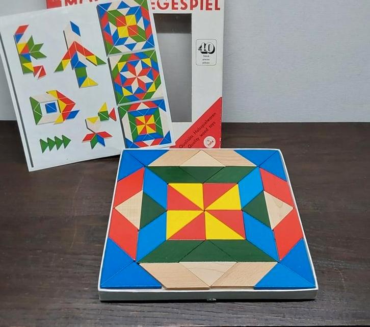 Houten mozaïek Toia Chechoslowakije, Antiek en Kunst, Antiek | Speelgoed, Ophalen of Verzenden