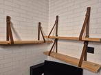 Wandplanken met leren riemen - 3 stuks, Ophalen, Gebruikt