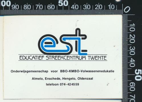 Sticker: Educatief Streekcentrum Twente - Almelo - Enschede, Verzamelen, Stickers, Zo goed als nieuw, Bedrijf of Vereniging, Verzenden