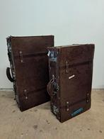 Vintage golden leaf koffers, 2 stuks., Ophalen of Verzenden, Gebruikt, Leer