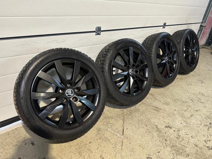 Originele Skoda velgen 17 INCH met Winterbanden 205-50-17 XL, Auto-onderdelen, Banden en Velgen, Velg(en), Winterbanden, 17 inch