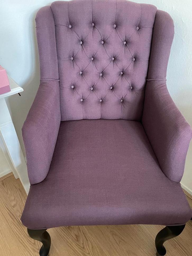 Fauteuils 2 stuks paars. Als Nieuw., Huis en Inrichting, Fauteuils, Zo goed als nieuw, 50 tot 75 cm, 75 tot 100 cm, Ophalen