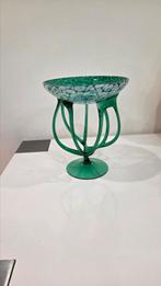 Jozefina Krosno vintage Glazen Fruitschaal / Compote - Groen, Ophalen of Verzenden