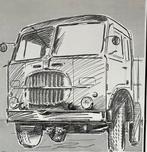 Fiat Vrachtwagen Poster  Overzicht door de jaren, Ophalen of Verzenden, Gelezen