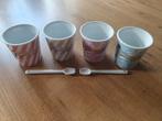 4x ijsbekers porselein., Ophalen of Verzenden, Nieuw, Porselein, Overige stijlen