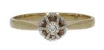 Solitair diamant 0,10ct fraaie 14k gouden dames ring liefde, Voordeelsieraden, Ophalen of Verzenden, Met edelsteen, Dame