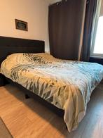 Boxspring bed 160x200 met matrassen, Huis en Inrichting, Ophalen, Gebruikt, Zwart, Tweepersoons