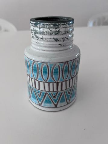 Vintage Maltezer Ceramiek vaasje - wit/blauw/turquoise beschikbaar voor biedingen