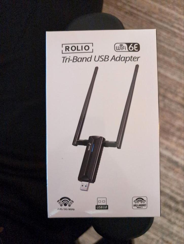 Rolio Tri-Band USB Adapter WiFi 6E, Computers en Software, WiFi-versterkers, Nieuw, Ophalen