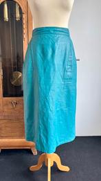 Vintage lange rok aqua blauw leer 38 80s Maastricht knopen, Kleding | Dames, Rokken, Maat 38/40 (M), Blauw, Geen idee, Giovane Maastricht