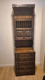 Donkerhouten kast met deur en lades, Huis en Inrichting, Ophalen, Gebruikt, Klassiek, 50 tot 100 cm