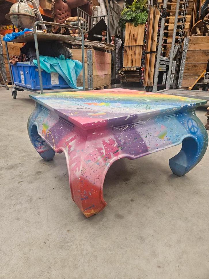 Hippe Opium Tafel, Huis en Inrichting, Tafels | Salontafels, Minder dan 50 cm, 50 tot 100 cm, 50 tot 100 cm, Rechthoekig, Ophalen of Verzenden