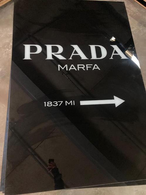 Glasschilderij 80x120cm Prada noir, Antiek en Kunst, Kunst | Schilderijen | Modern, Ophalen of Verzenden