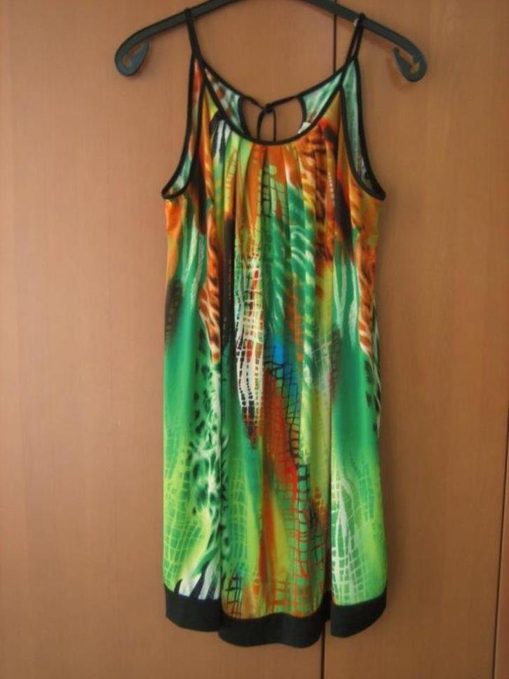 Zeer aparte fleurige zonnejurk JIA YINGBAO, XL snazzeys, Kleding | Dames, Jurken, Nieuw, Maat 46/48 (XL) of groter, Groen, Onder de knie