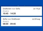 4 Ryanair tickets Eindhoven- Sofia (Bulgarije), Tickets en Kaartjes, Trein, Bus en Vliegtuig, Met bestemming of datum, Buitenland
