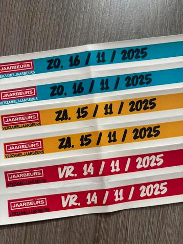 Bandjes verzameljaarbeurs entree beschikbaar voor biedingen