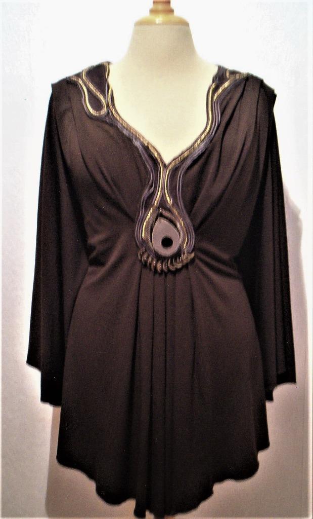 Bruine tuniek van Indiaanse designer Ranna Gill! L, Kleding | Dames, Blouses en Tunieken, Zo goed als nieuw, Maat 42/44 (L), Bruin