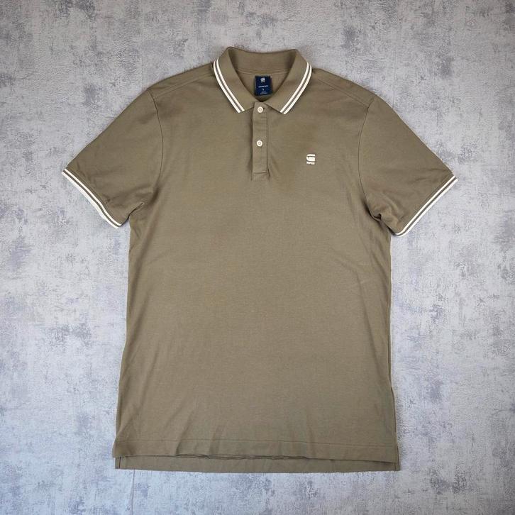 G-Star RAW Polo Shirt - Olijfgroen - Maat L, Kleding | Heren, Polo's, Zo goed als nieuw, Maat 52/54 (L), Groen, Verzenden