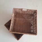 3 rieten manden 34x34x16, Ophalen, Mand, Vierkant, Zo goed als nieuw