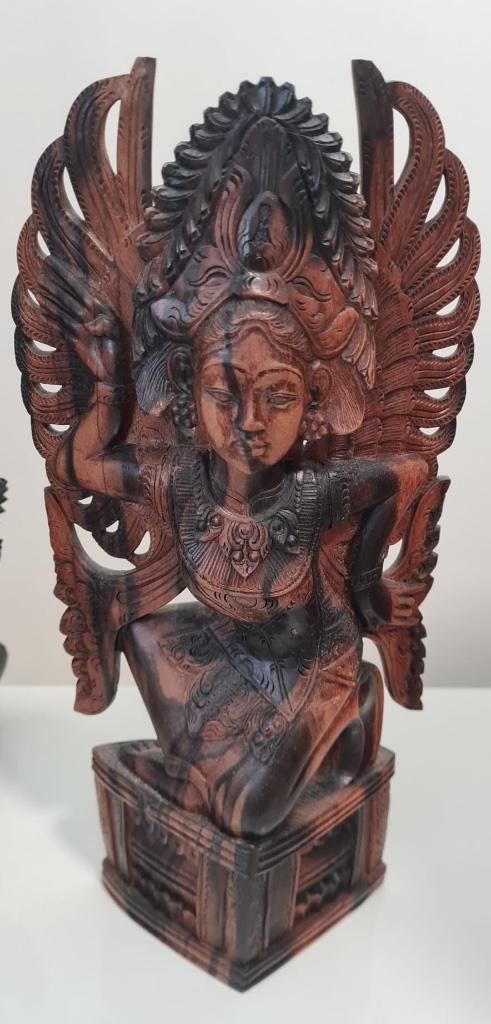 3X Indonesische beelden, 30cm Gong + klopper, Schild, Vaasje, Antiek en Kunst, Kunst | Niet-Westerse kunst, Ophalen