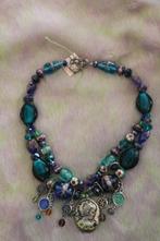 BLAUWE KETTING UNICA GLAS MURANO HANDGEMAAKT, Ophalen of Verzenden, Nieuw, Blauw, Overige materialen