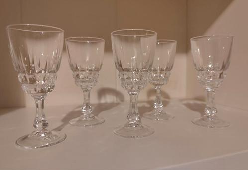 Set 5 of p.st. Cristal D' Arque Pompadour kristallen glazen, Antiek en Kunst, Antiek | Glas en Kristal, Ophalen of Verzenden