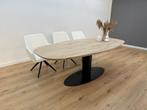Eiken deens ovale tafel met O-Onderstel, Nieuw, Eikenhout