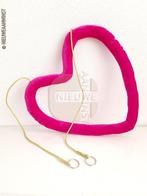 Decoratief fluwelen etalage hart Sinterklaas - roze, 35cm, Verzenden, Nieuw