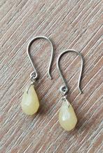 handgemaakte oorbellen echt zilver en gele jade, Sieraden, Tassen en Uiterlijk, Oorbellen, Hangers, Verzenden, Geel, Nieuw