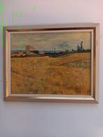 Schilderij: Korenveld met huis, Antiek en Kunst, Kunst | Schilderijen | Klassiek, Ophalen of Verzenden