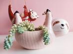 Bloempot/hangpot luiaard, Rond, Ophalen of Verzenden, Zo goed als nieuw, Minder dan 25 cm