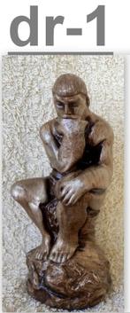 DR-1 Beeldje van Gips: De Denker van Rodin - Bronskleurig, Verzamelen, Ophalen of Verzenden, Zo goed als nieuw, Overige typen
