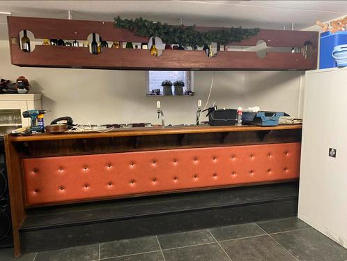 Bar met bovenvak en koelkast en 12 barkrukken, Huis en Inrichting, Barren, Gebruikt, Ophalen of Verzenden