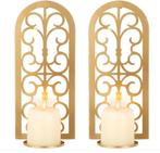 Muurkandelaar goudkleur, 2 stuks, Overige kleuren, 25 tot 50 cm, N.v.t., N.v.t.