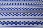 Grote retro vintage tricot lap stof / coupon - Grafisch, Hobby en Vrije tijd, Stoffen en Lappen, Blauw, 120 cm of meer, Ophalen of Verzenden