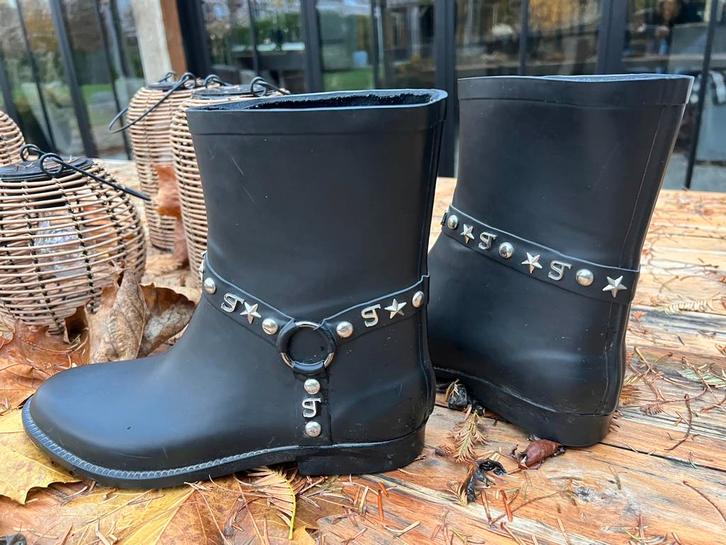 Zwarte Regenlaarzen ‘Supertrash’ met Sierband, Kleding | Dames, Schoenen, Gedragen, Regenlaarzen, Zwart, Verzenden