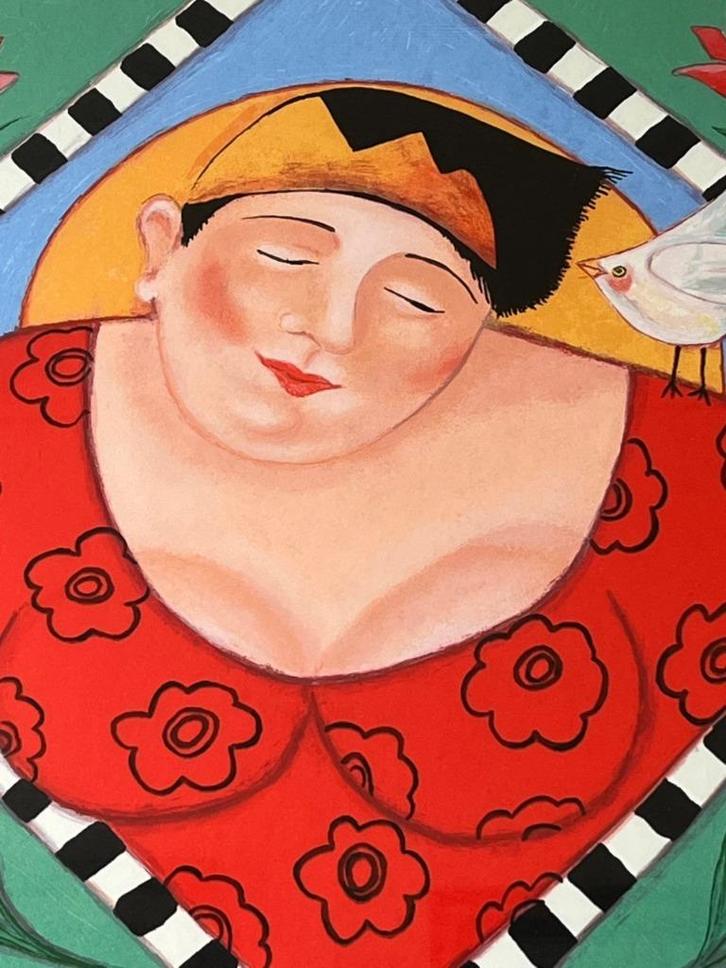 Ada Breedveld, ingelijste zeefdruk Flora, Antiek en Kunst, Kunst | Litho's en Zeefdrukken, Ophalen