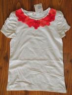 H&M creme koraal roze top shirt bloes blouse bloemen 122-128, Meisje, H&M, Nieuw, Ophalen of Verzenden
