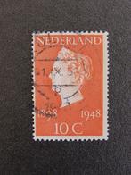 1948: NVPH 504 50-jarig jubileum Kon. Wilhelmina; gestempeld, Postzegels en Munten, Postzegels | Nederland, Ophalen of Verzenden