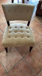 Fauteuil, mooie linnen stof. Wel wat vlekken., Huis en Inrichting, Ophalen of Verzenden, Gebruikt, Stof, 50 tot 75 cm