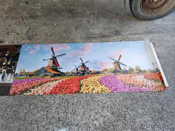 Groot  canvas doek met opdruk oud hollands thema beschikbaar voor biedingen