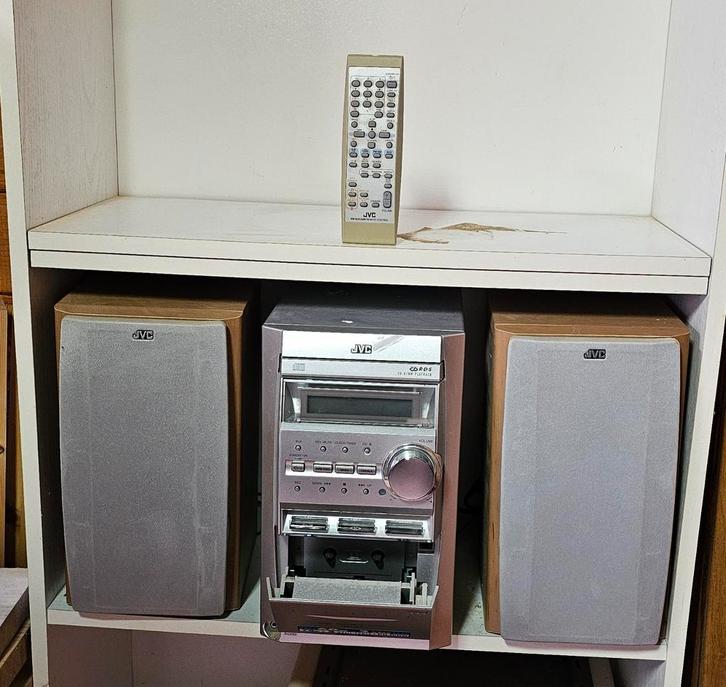 JVC Microset met CD en Cassette, Audio, Tv en Foto, Stereo-sets, Gebruikt, Cassettedeck, Cd-speler, Tuner of Radio, Speakers, JVC